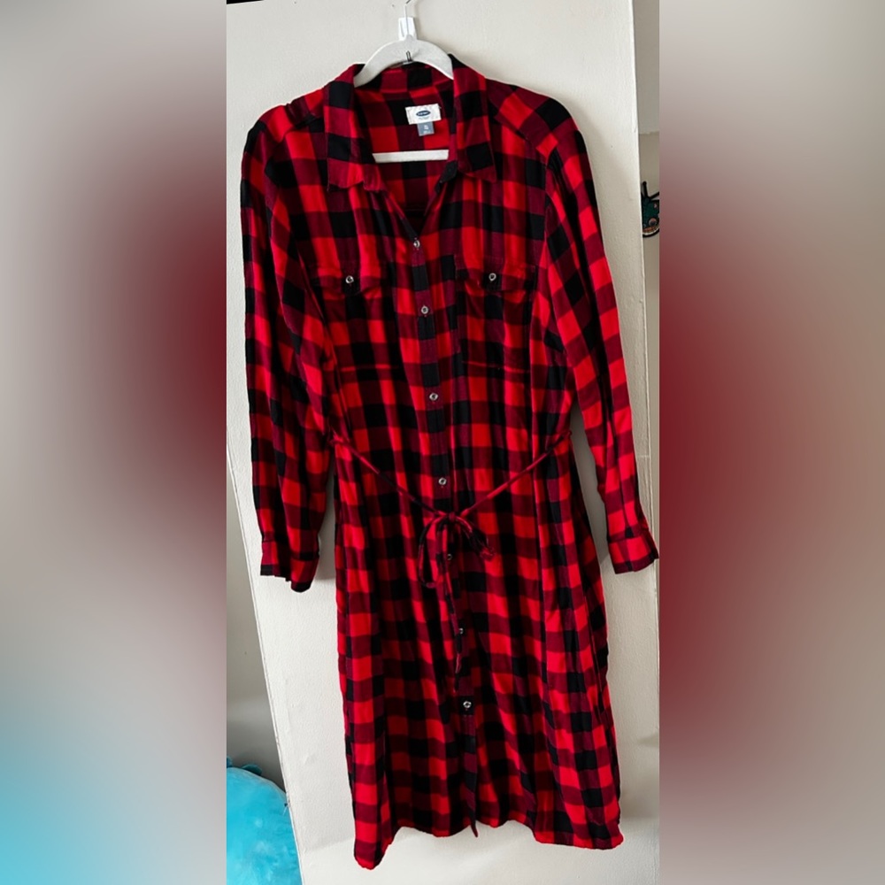 Old navy plaid long sleeve dress